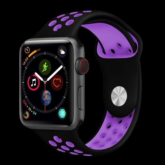 NEW[BAND] BK-Grape Sport Silicone For Apple Watch Series 1-10  M/L - Picture 2 of 3